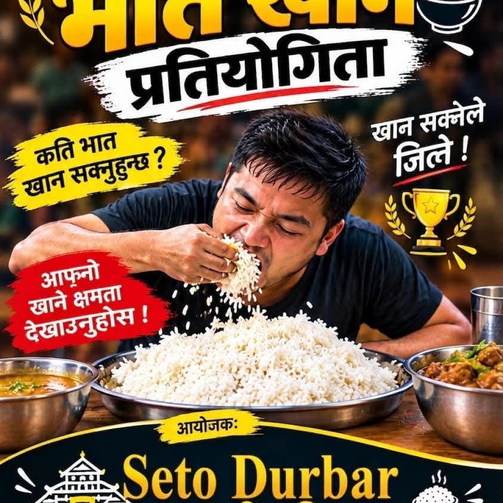 दशैंमा इटहरीमा सबैभन्दा धेरै भात खाने प्रतियोगिता हुँदै दशैंमा इटहरीमा सबैभन्दा धेरै भात खाने प्रतियोगिता हुँदै